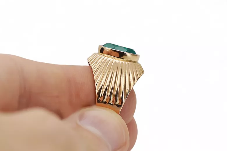 Original Vintage 14K Rose Gold Emerald Ring Vintage Jewlery vrc127r